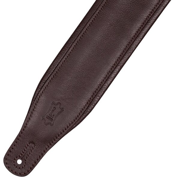Levy's M26GP Garment Leather Guitar Strap, Dark Brown/Dark Brown, view