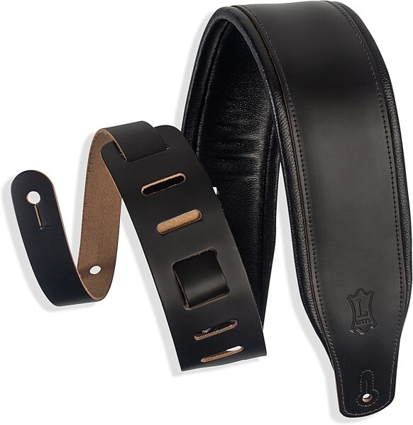 Levy's Leather Padded Guitar Strap, Black, M26PD-BLK, Main