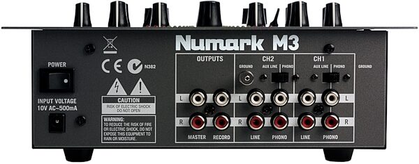 Numark M3 2-Channel DJ Mixer, Back