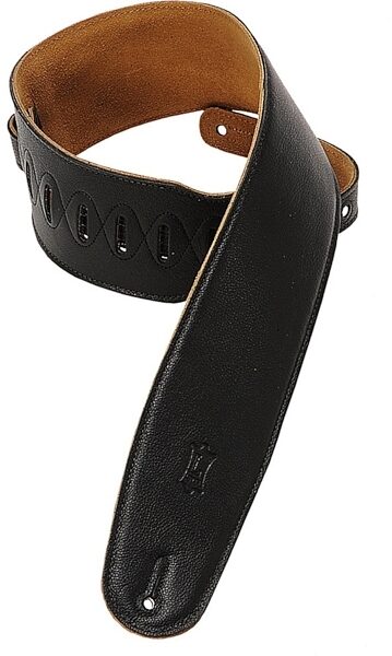 Levy's M4GF Leather Electric Bass Guitar Strap, Black, Main