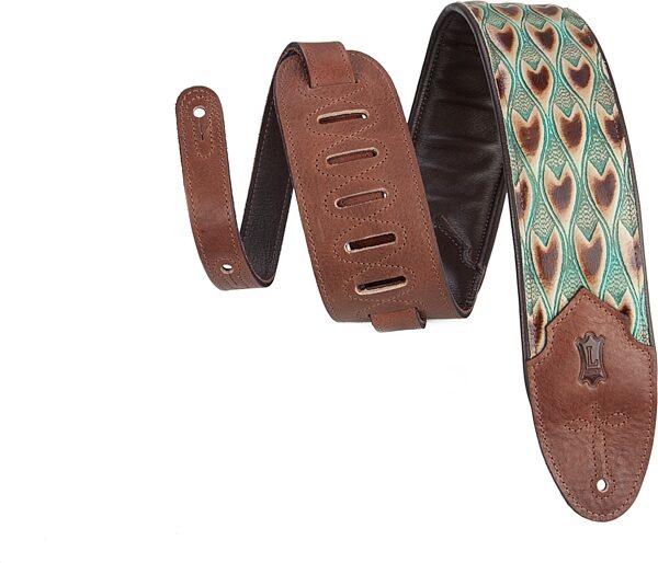 Levy's 3" Wide Embossed Leather Guitar Strap, Arrowhead Turquoise, M4WP-004, Main