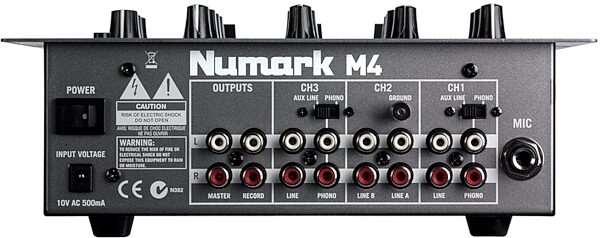 Numark M4 3-Channel DJ Mixer, Back