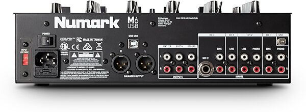 Numark M6 USB DJ Mixer, New, Back