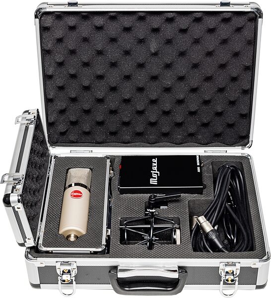 Mojave Audio MA-300 Multi-Pattern Tube Large-Diaphragm Condenser Microphone, Satin Nickel, MA-300SN, Action Position Front
