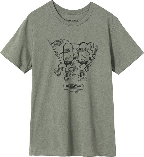 Mesa/Boogie Marching Tubes T-Shirt, Army Green, Small, Action Position Back