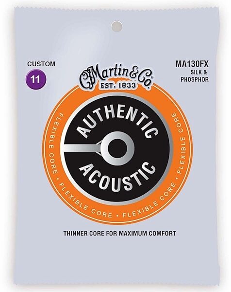 Martin MA130FX Authentic FlexCore Acoustic Guitar Strings, New, Main