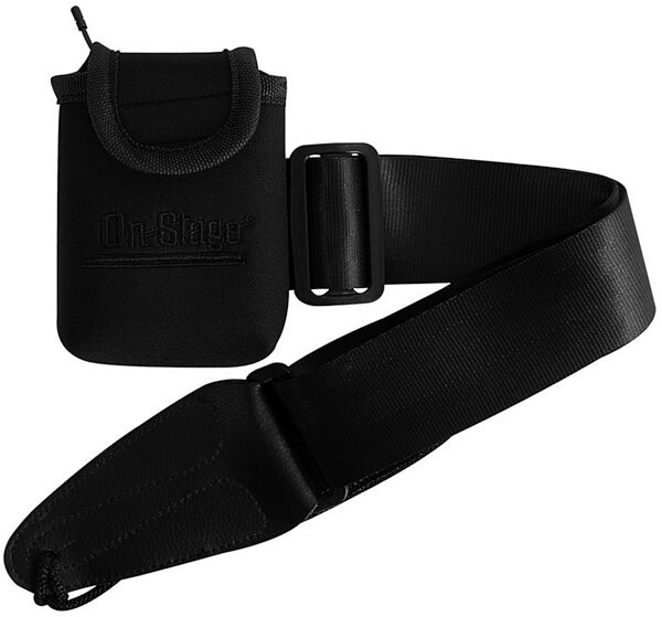 On-Stage MA1335 Guitar Strap with Wireless Transmitter Pouch, New, Main