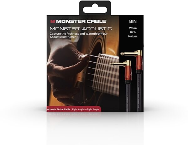 Monster Cable Prolink Acoustic Instrument Cable, Right-Angle to Right-Angle, 8 inch, Main