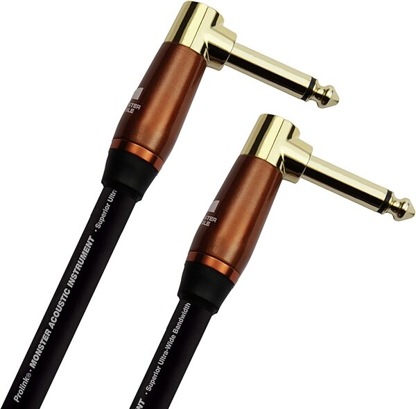 Monster Cable Prolink Acoustic Instrument Cable, Right-Angle to Right-Angle, 8 inch, Detail Front