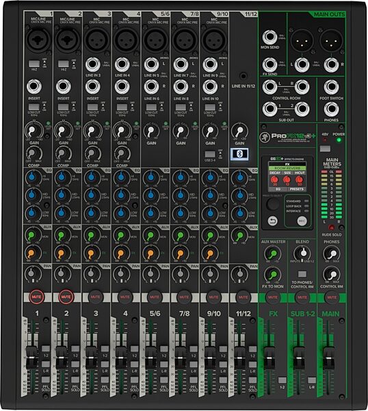 Mackie ProFX12v3 Plus Analog USB Mixer, 12-Channel, New, Action Position Back