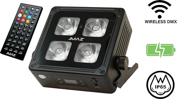 JMAZ MAD PAR 4IP Battery-Powered Outdoor LED Uplight, Single, Action Position Back