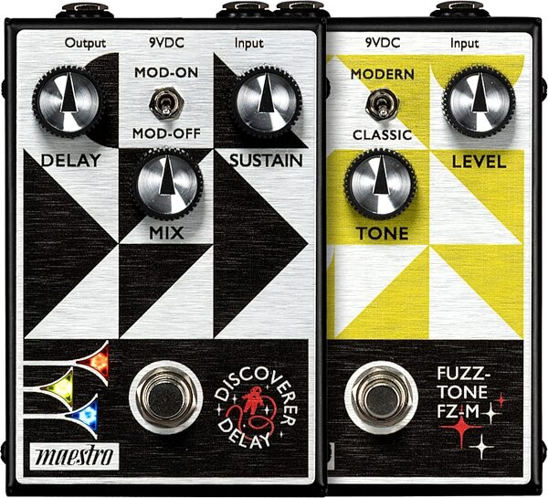 Maestro Fuzz-Tone FZ-M and Discoverer Delay Pedal Bundle, New, pack