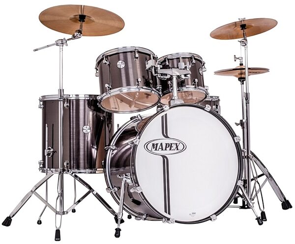 Mapex VR5295TC Voyager SRO Fully Loaded Drum Kit, 5-Piece, Gray Steel
