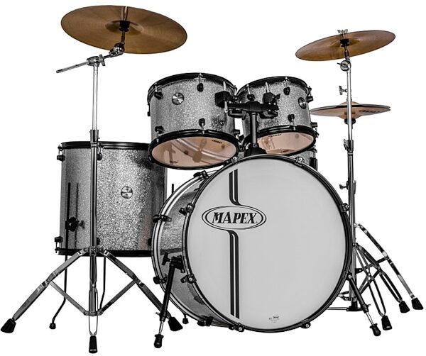 Mapex VR5295TC Voyager SRO Fully Loaded Drum Kit, 5-Piece, Crystal