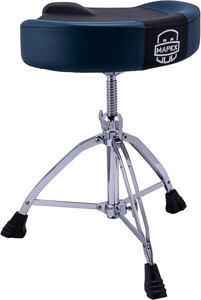 Mapex T855 Spin Up Double-Braced Saddle Top Drum Throne, Blue, Action Position Back