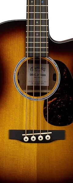 Martin 000C Junior E Acoustic-Electric Bass (with Soft Case), Burst, Action Position Back