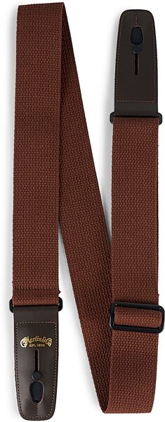 Martin Cotton Weave Lock-it Guitar Strap, Brown, Action Position Front