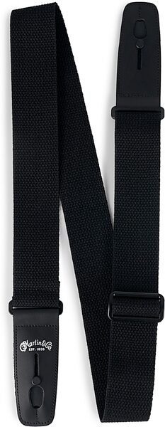 Martin Cotton Weave Lock-it Guitar Strap, Black, 18A0141, Action Position Front