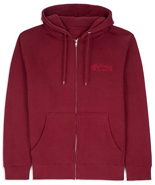 Martin Tone on Tone Logo Zip Hoodie Sweater, Small, Action Position Front