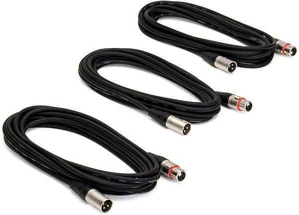 Samson MC18 XLR to XLR Microphone Cable, 18 foot, 3-Pack, Main