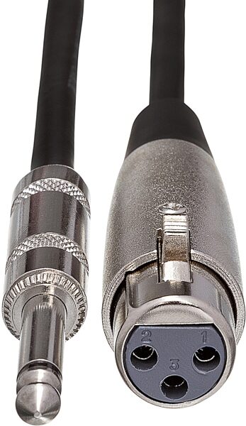 Hosa Microphone XLR Female to 1/4 Inch TS Microphone Cable, 5 foot, Action Position Back