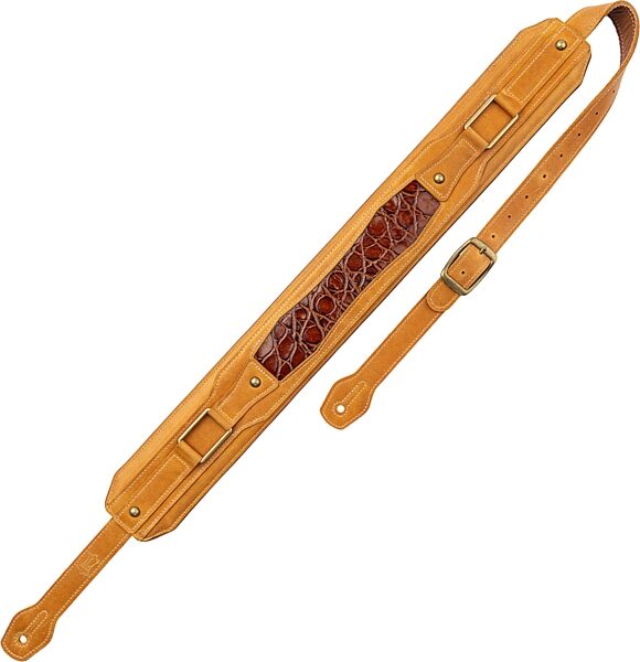 Levy's MCH11APX Apex Series Leather Guitar Strap, Tan, Action Position Back
