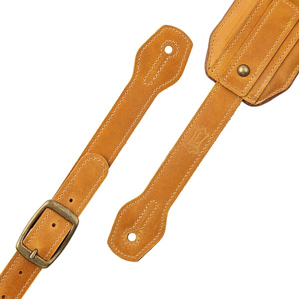 Levy's MCH11APX Apex Series Leather Guitar Strap, Tan, Action Position Back