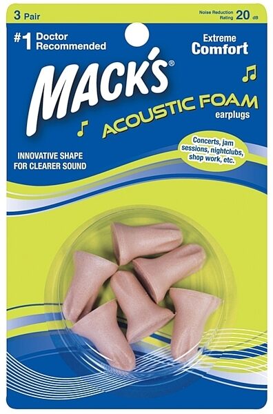 Mack's Acoustic Foam Ear Plugs, 3 Pair