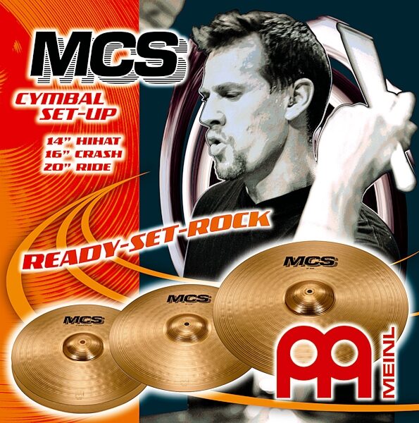 Meinl MCS Cymbal Pack, With Hi-Hats, Crash, and Ride