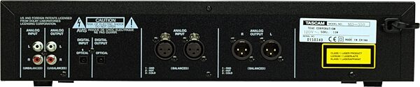 TASCAM MD350 MiniDisc Recorder/Player, Rear