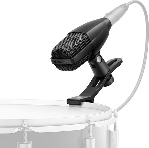 Sennheiser MD 421 Kompakt Dynamic Cardioid Microphone, With MZH Drum Clamp, Action Position Back