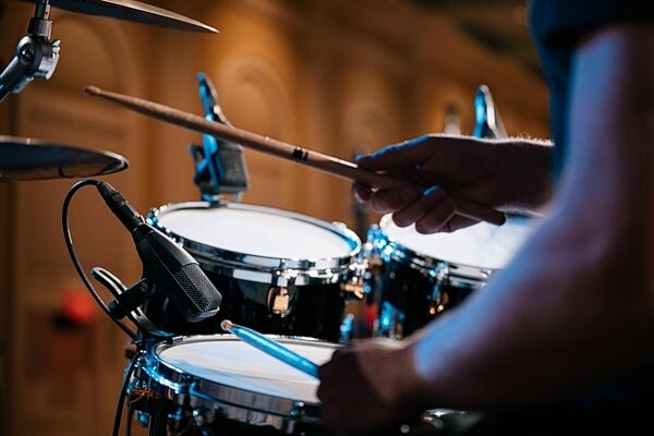 Sennheiser MD 421 Kompakt Dynamic Cardioid Microphone, With MZH Drum Clamp, In Use