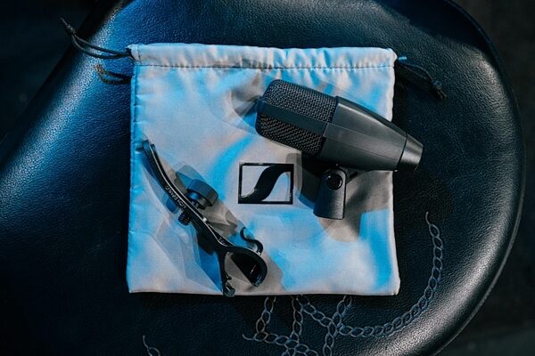 Sennheiser MD 421 Kompakt Dynamic Cardioid Microphone, With MZH Drum Clamp, In Use