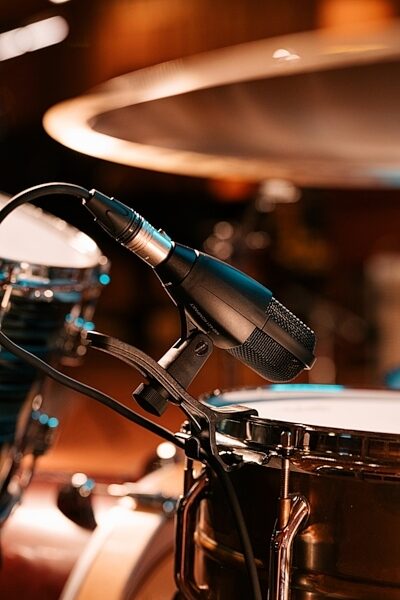 Sennheiser MD 421 Kompakt Dynamic Cardioid Microphone, With MZH Drum Clamp, In Use