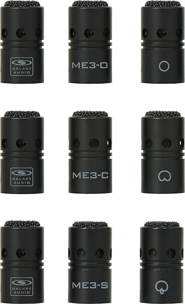Galaxy Audio CBM324 Three Element Carbon Boom Condenser Microphone Package, Three Interchangeable Mic Elements