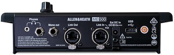 Allen and Heath ME-500 16-Channel Personal Mixer, New, rear