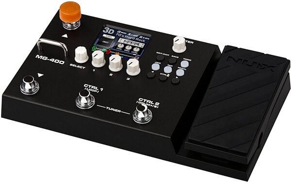 NUX MG-400 Amp Modeler Pedal with Effects, New, Angled Front