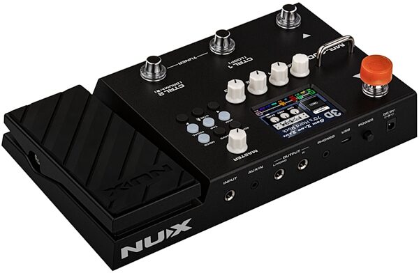 NUX MG-400 Amp Modeler Pedal with Effects, Warehouse Resealed, Angled Back
