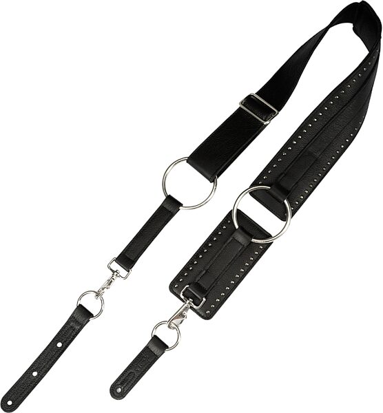 Levy's Baldric Leather Guitar Strap, Black, MG15BC-BLK, Action Position Back