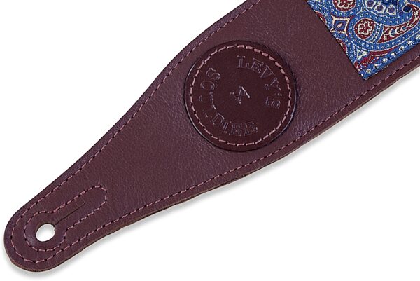 Levy's MG17SL Garment Leather Guitar Strap, Detail Side