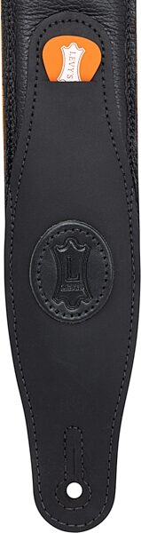 Levy's Padded Garment Leather Guitar Strap, Black Honey, 2.5 inch, MGS80CS-BLK-HNY, Action Position Back
