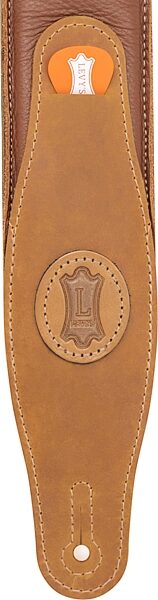 Levy's Padded Garment Leather Guitar Strap, Tan Sand, 2.5 inch, MGS80CS-TAN-SND, Action Position Back