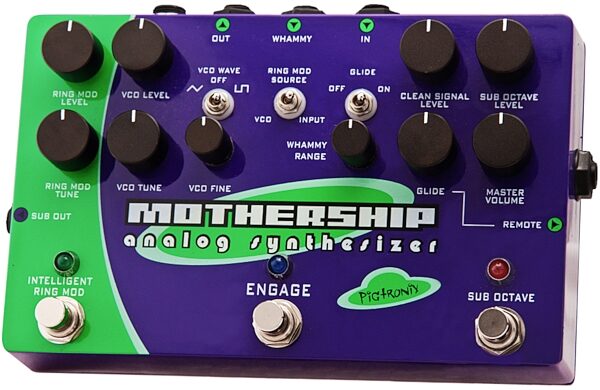 Pigtronix Mothership Analog Guitar Synthesizer Pedal, Angle