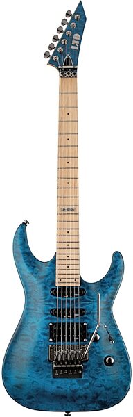 ESP LTD MH-103QM Electric Guitar, See Thru Blue