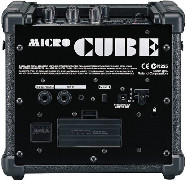 Roland Micro Cube Portable Battery-Powered Guitar Combo Amplifier (2 Watts, 1x5"), Rear
