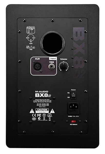 M-Audio BX8 D2 Active Studio Monitors, Rear