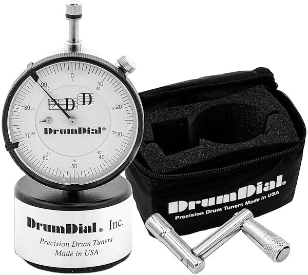 DrumDial Precision Drum Tuner, With Cardinal Percussion SK Deluxe Speed Key and Drum Dial Soft Carry Case, pack