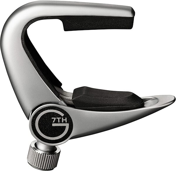 G7th Newport Partial Guitar Capo, Silver, Action Position Back