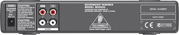 Behringer MIX800 MiniMIX Ultra-Compact Karaoke Machine with Voice Canceler, Rear