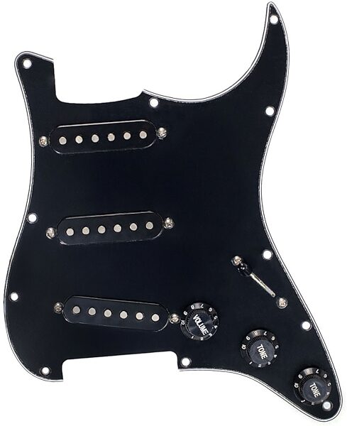 Mojotone Crandellcaster 62 Stratocaster Pickguard, Black, Action Position Back